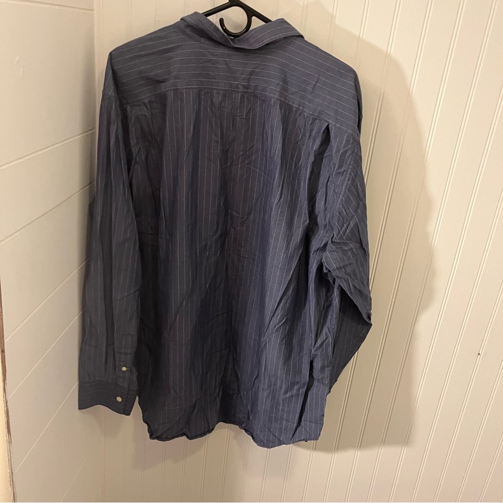Blue with white pine stripes gap dress shirt - Picture 2 of 4